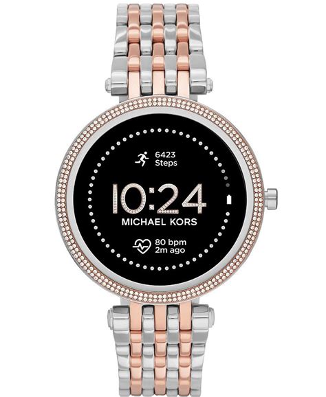 michael kors women smart watch 2 tone